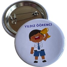 Yıldız Öğrenci Rozeti Çanta Rozeti-Yaka Iğnesi-Şapka Aksesuarı (44MM) 1 Adet