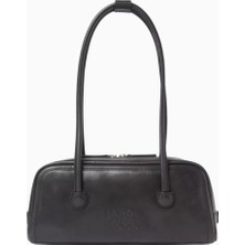 Marge Sherwood Soft Baguette Deri Omuz Çantası Siyah, Zamansız Minimalist Tasarım