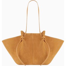 Yuzefi Large Mochi Bej, Süet Lüks Geniş Tote Çanta, Günlük Kullanım Için Şık Tasarım