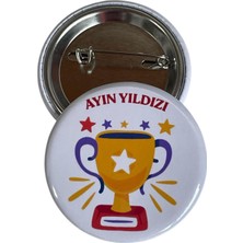 Ayın Yıldızı Öğrenci Metal Buton Rozet Broş-Çanta Rozeti-Yaka Iğnesi (44MM) 24 Adet