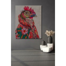 Teona Ahşap Renkli Tavuk Figürlü Yağlı Boya Görünümlü Modern Sanat Ahşap Ev,Antre,Salon,Ofis,Mutfak Tablo