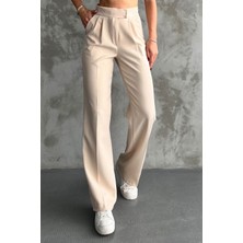 Balenbi Kadın Double Krep Likralı Cırt Kapama Palazzo Pantolon 1103