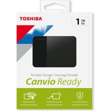 Verto Toshıba HDTP310EK3AA, Canvio Ready, 1tb, 2.5&amp;quot; USB 3.0, Taşınabilir, Harici Hdd, (Black)