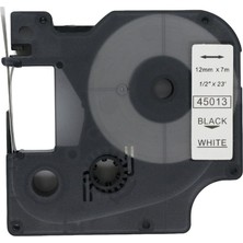 QC Dymo 45013 Muadil Etiket Black On White 12MM x 7m