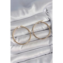 Shopwave 316 Çelik Gold Renk 43 mm Halka Model Kadın Küpe - TJ-BKP10510