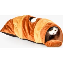 Pet Luxe Kruvasan Tasarımlı Kedi Tüneli ve Yatağı