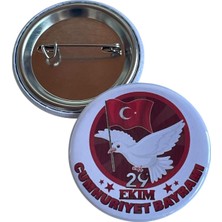 29 Ekim Cumhuriyet Bayramı Rozeti Broş-Çanta Rozeti-Yaka Iğnesi-Şapka Aksesuarı (44MM) 24 Adet