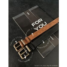 Fiori 2'li Gold Yazı Köprü Detaylı Kadın Pantolon Kemeri, Ceket Kemeri, Elbise Kemeri, Gömlek Kemeri