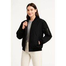 byasafkids Içi Astarlı Fermuarlı Bomber Mont Ceket - Siyah