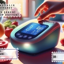 Nuvigo Diyabet Ölçüm Takip Çizelgesi Defteri A Kalite Özel Tasarım 6 Aylık A6 Boyut Yüksek Motiveli