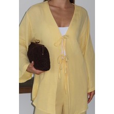 Balenbi Kadın Çift Bağlamalı Müslin Kumaş Kimono 1101