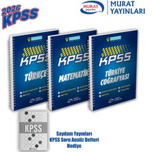 Murat Yayınları 2026 Kpss Türkçe Defteri / Matematik Defteri / Türkiye Coğrafyası Defteri | 3'lü Kitap Seti