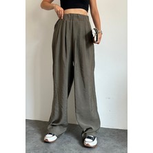 Feela Moda 2009 Beli Lastikli Paraşüt Kumaş Yüksek Bel Palazzo Kadın Pantolon