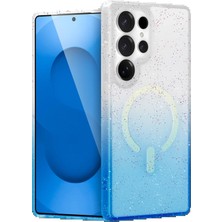 Samsung Galaxy S24 Ultra Pummel Shiny Magsafe Kapak - Mavi STEPLYA-48387