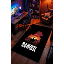 Charmbi Red Dead Redemption 2 Desenli Kaymaz Taban Makinede Yıkanabilir Gaming Oyuncu Gamer Genç Odası Halısı