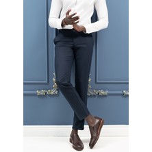 Notra Slimfit Pamuklu Kendinden Çizgili Mevsimlik Kumaş Pantolon