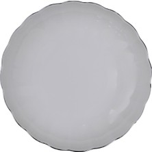 Kütahya Porselen Bone Luz Platin Fileli Çukur Tabak 20CM Tekli