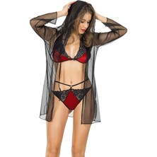 Sistina Kırmızı Siyah Fantezi 2' Li Takım - 1360