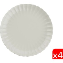 Kütahya Porselen Bone Luz Krem Pasta Tabağı 21CM 4 Lü