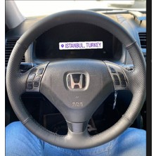 Detay Deri Direksiyon Direksiyon Klıfı Honda Accord 2005 - 2007 Bentley Spor Siyah Dikiş Derisi Sökülerek Yapılmaya Uygun