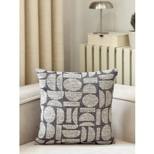Aysa Home Decor Lunea Geometri Desenli Gri Tekli Kırlent Kılıfı