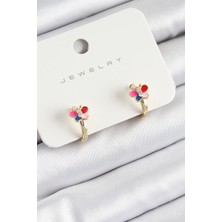 Shopwave Pirinç Zirkon Taşlı Model Gold Renk Çocuk Küpe - TJ-BKP10908