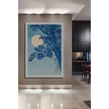 Teona Ahşap Mavi Ay Çiçekleri Ahşap Dekoratif Ev,Antre,Salon,Ofis,Mutfak,Yatak Odası Tablo