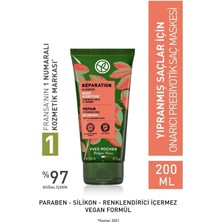 Yves Rocher Yıpranmış Saçlar İçin Onarıcı Prebiyotik Saç Maskesi - VEGAN-200 ml / Şampuan Masaj Fırçası Hediyeli