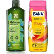 Yves Rocher Yatıştırıcı Prebiyotik Şampuan 300 ml Kepek Karşıtı + Isana Duş Jeli Mango 300 ml