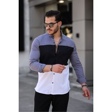 Comstar Üç Renk Slim Fit Likralı Kot Gömlek
