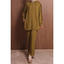 Balenbi Kadın Modal Kumaş Oversize Kapüşonlu Tesettür Takım 1132