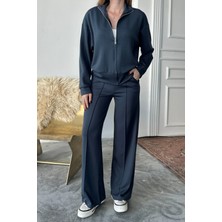 Balenbi Kadın Modal Kumaş Fermuarlı Dik Yaka Takım 1118