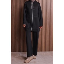 Balenbi Kadın Zincir Kordonlu Kapüşonlu Ithal Scuba Tesettür Takım 1121