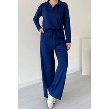 Balenbi Kadın Modal Kumaş Polo Yaka Uzun Kollu Takım 1126