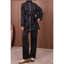 Balenbi Kadın Scuba Kumaş Cep Detaylı Fermuarlı Tesettür Takım 1120