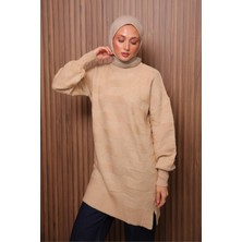 Balenbi Örgü Dokulu Yumoş Oversize Tesettür Triko Tunik 7018