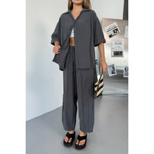 Feela Moda Kadın Modal Dokuma Kısa Kol Salaş Takım 2014