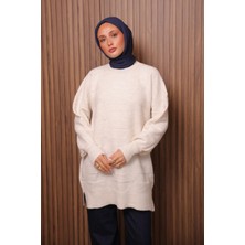 Balenbi Örgü Dokulu Yumoş Oversize Tesettür Triko Tunik 7018