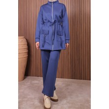 Balenbi Kadın Scuba Kumaş Cep Detaylı Fermuarlı Tesettür Takım 1120