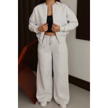 Balenbi Kadın 3 Iplik Içi Polarlı Robalı Bomber Ceket Palazzo Takım 1143