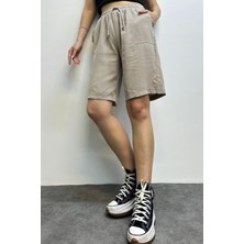 Feela Moda Kadın Bağcıklı Beli Lastikli Modal Dokuma Şort 2010