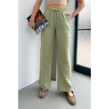 Balenbi Kadın Beli Lastikli Palazzo Müslin Pantolon 1096