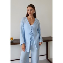 Balenbi Kadın Çift Bağlamalı Müslin Kumaş Kimono 1101