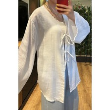 Balenbi Kadın Çift Bağlamalı Müslin Kumaş Kimono 1101