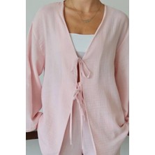 Balenbi Kadın Çift Bağlamalı Müslin Kumaş Kimono 1101