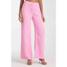 Balenbi Kadın Beli Lastikli Palazzo Müslin Pantolon 1096