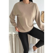 Balenbi Premium Modal Kumaş Bisiklet Yaka Kadın Sweatshirt 1124