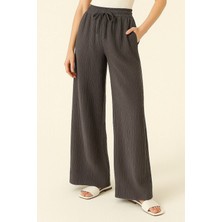 Balenbi Kadın Beli Lastikli Palazzo Müslin Pantolon 1096