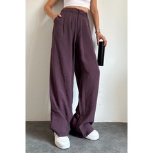 Feela Moda 2009 Beli Lastikli Paraşüt Kumaş Yüksek Bel Palazzo Kadın Pantolon