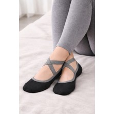 Kmod Life Pembe Yünlü Çorap ve Siyah Bale -Yoga Çorabı Ikili Takım